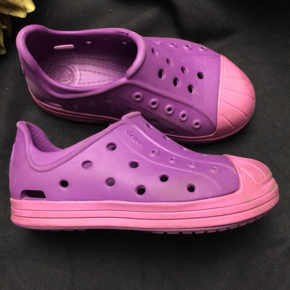 Crocs-Pink and Purple, Kids:7‎